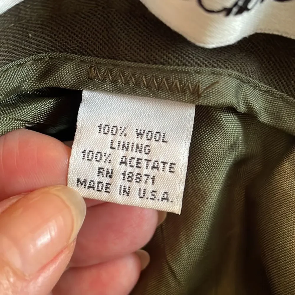 Vtg 70s/80s JH Collectibles dark army‎ green high waisted pleat front pants - Picture 8 of 15